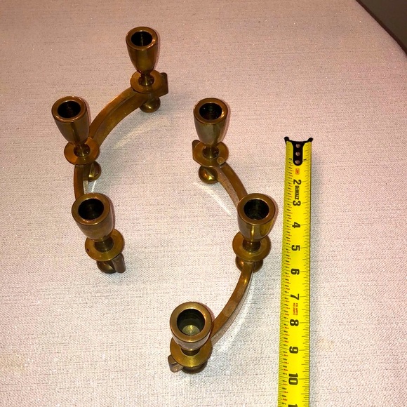 Vintage Dirilyte Dirigold Curved Candlestick Holders - Picture 1 of 2